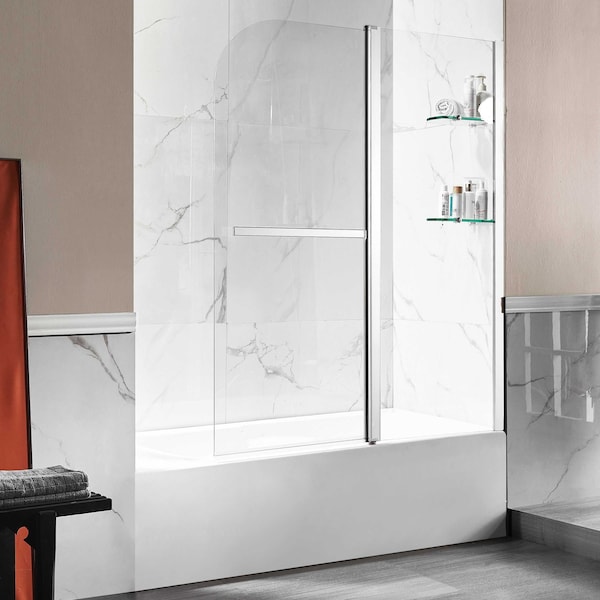 Anzzi Right Drain Tub in White With 48 x 58 in. Tub Door in Chrome, 5 ft. SD05401CH-3060R - main